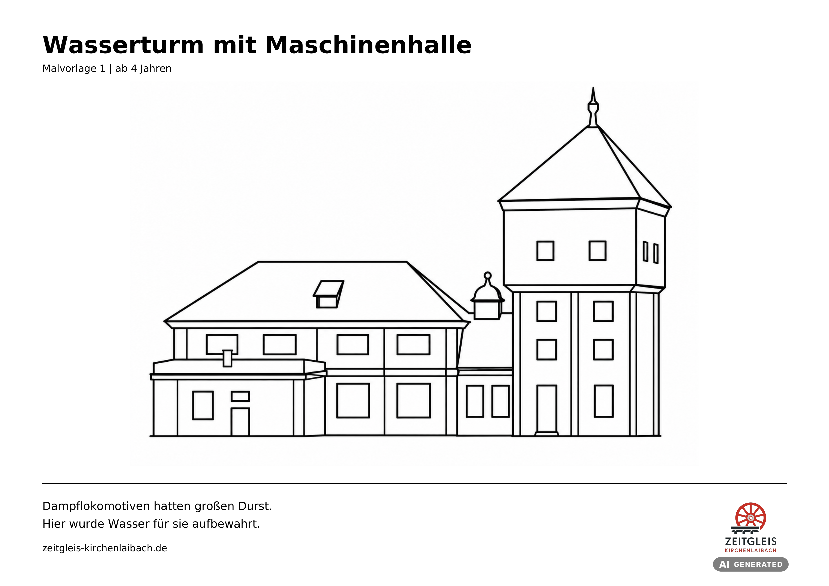 Vorschau der Malvorlage Wasserturm